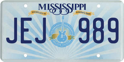 MS license plate JEJ989