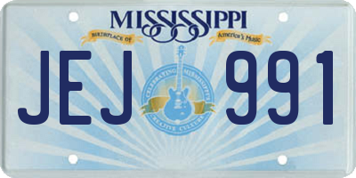 MS license plate JEJ991