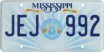 MS license plate JEJ992