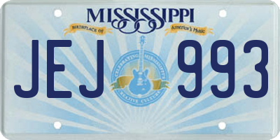 MS license plate JEJ993