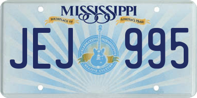 MS license plate JEJ995