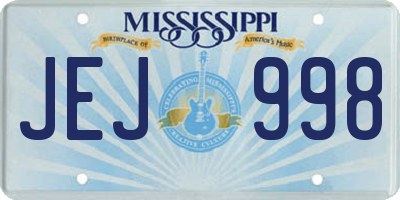 MS license plate JEJ998