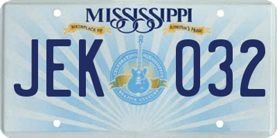 MS license plate JEK032