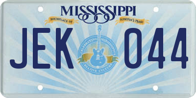 MS license plate JEK044