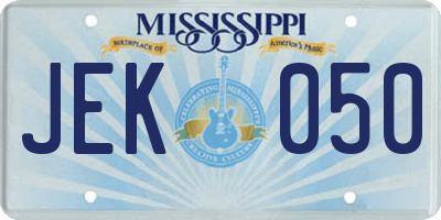 MS license plate JEK050