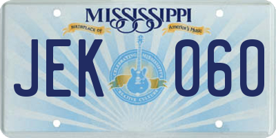 MS license plate JEK060