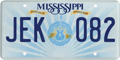 MS license plate JEK082