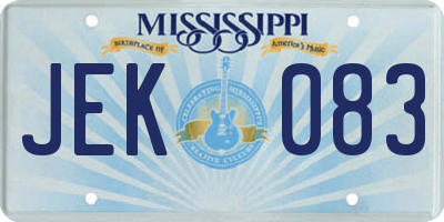 MS license plate JEK083
