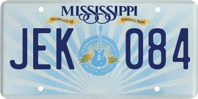 MS license plate JEK084