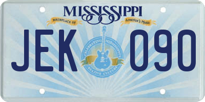 MS license plate JEK090