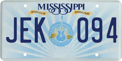 MS license plate JEK094