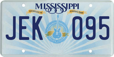 MS license plate JEK095