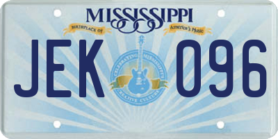 MS license plate JEK096