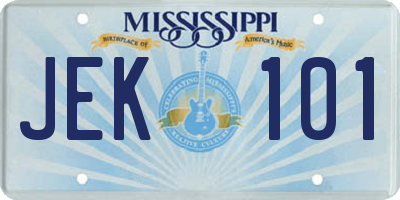 MS license plate JEK101
