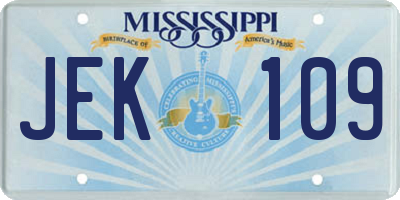 MS license plate JEK109