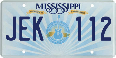 MS license plate JEK112