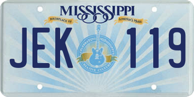 MS license plate JEK119