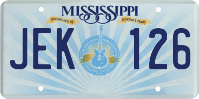 MS license plate JEK126