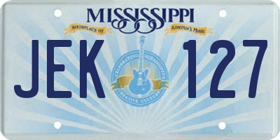 MS license plate JEK127