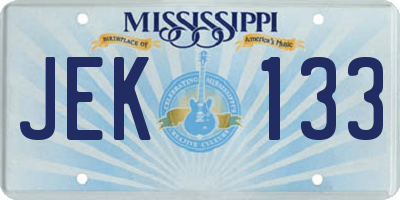 MS license plate JEK133