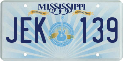 MS license plate JEK139