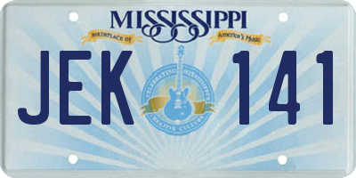 MS license plate JEK141