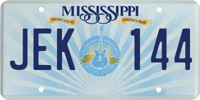 MS license plate JEK144