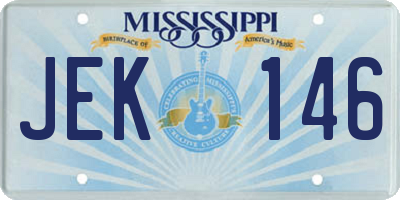 MS license plate JEK146
