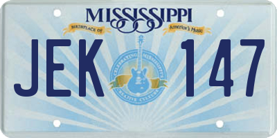 MS license plate JEK147