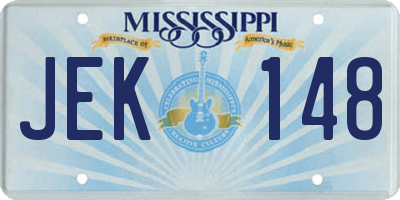 MS license plate JEK148