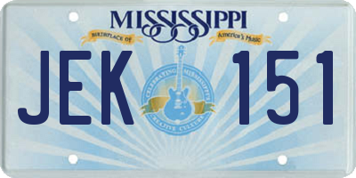MS license plate JEK151