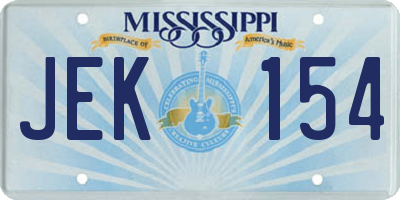 MS license plate JEK154