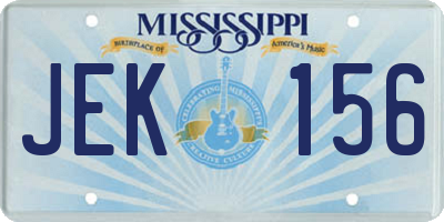 MS license plate JEK156