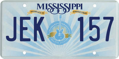 MS license plate JEK157