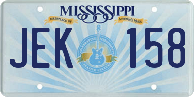 MS license plate JEK158