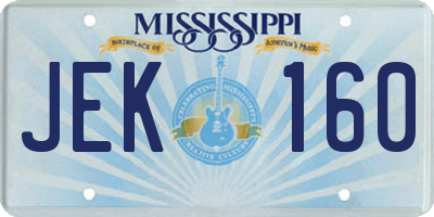 MS license plate JEK160