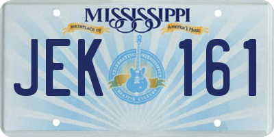 MS license plate JEK161