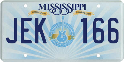 MS license plate JEK166