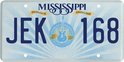 MS license plate JEK168