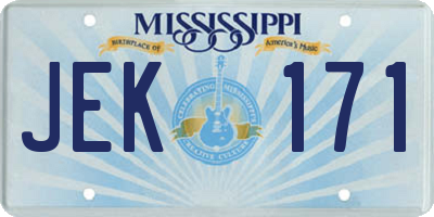 MS license plate JEK171