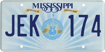 MS license plate JEK174