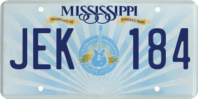 MS license plate JEK184