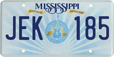 MS license plate JEK185