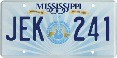 MS license plate JEK241