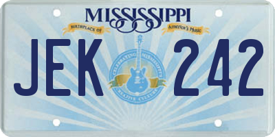 MS license plate JEK242
