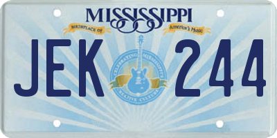 MS license plate JEK244