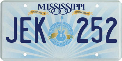 MS license plate JEK252