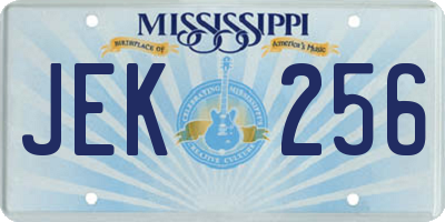 MS license plate JEK256