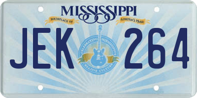 MS license plate JEK264