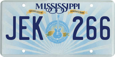 MS license plate JEK266
